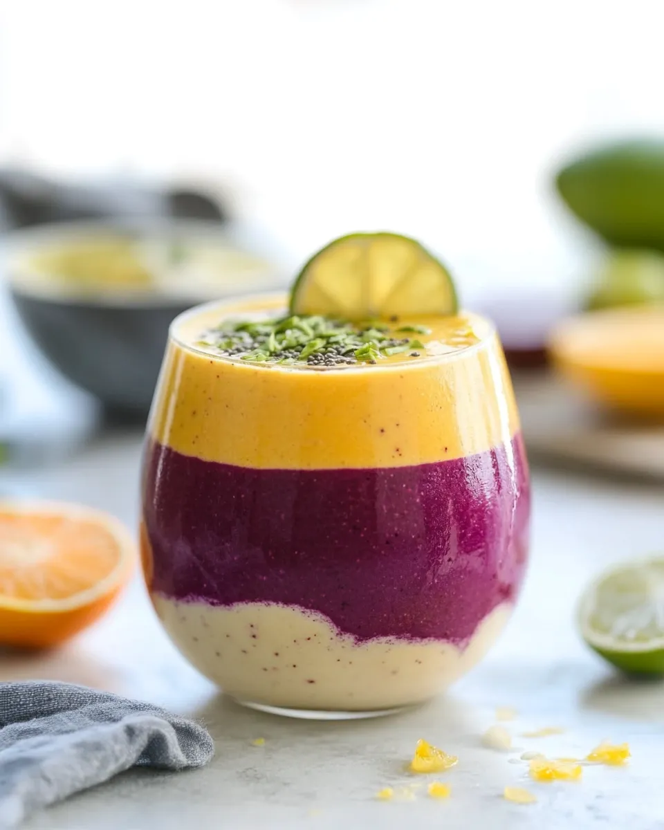 Perfect Layered Immunity Boosting Smoothie. dish image