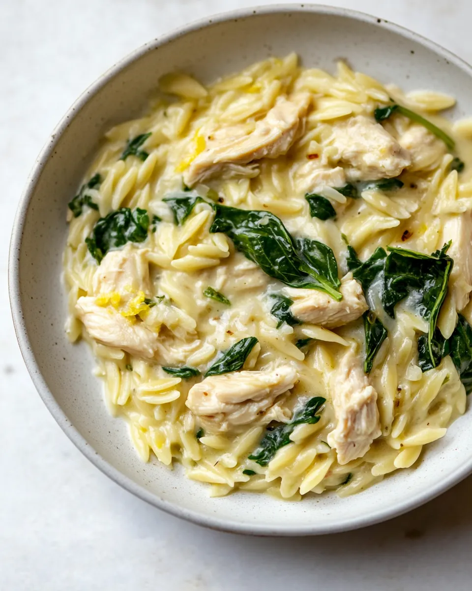 Delicious Lemon Chicken Orzo shot