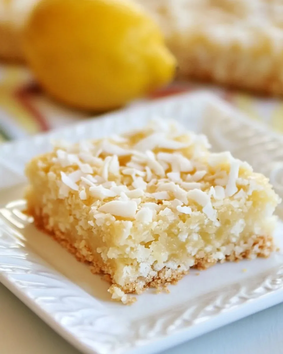 Delicious Lemon Coconut Bars shot