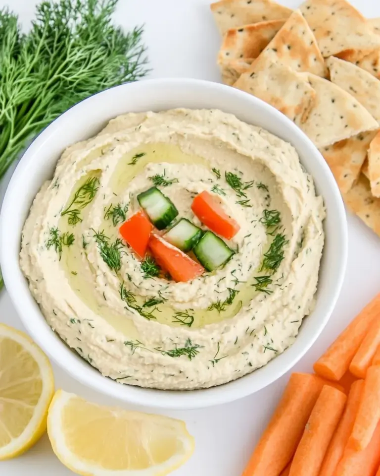 Homemade Lemon Dill Hummus (Oil-Free!) photo
