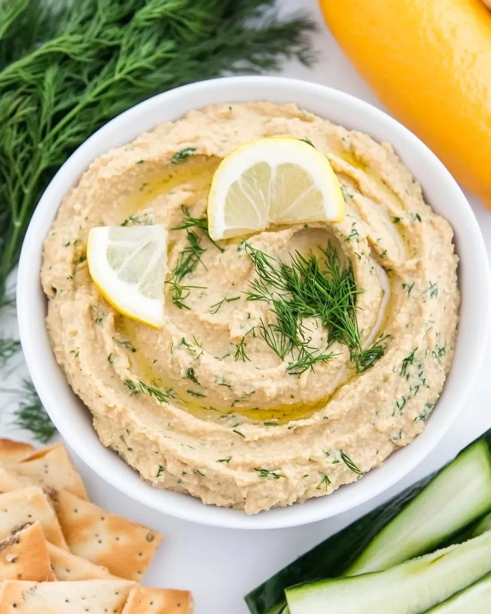 Easy Lemon Dill Hummus (Oil-Free!) recipe photo