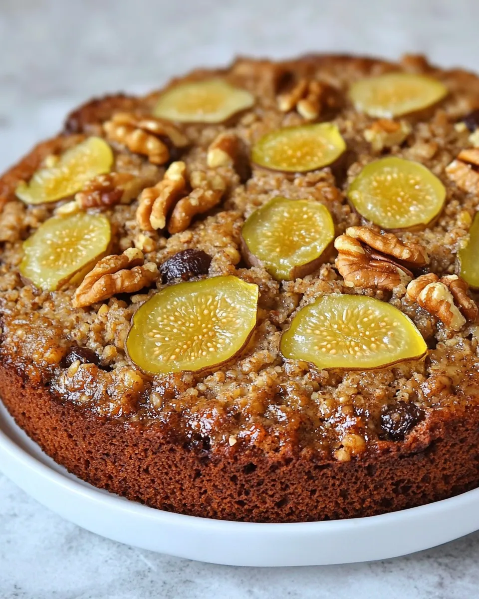 Delicious Lemon Millet Fig Cake with Walnuts and Candied Ginger image