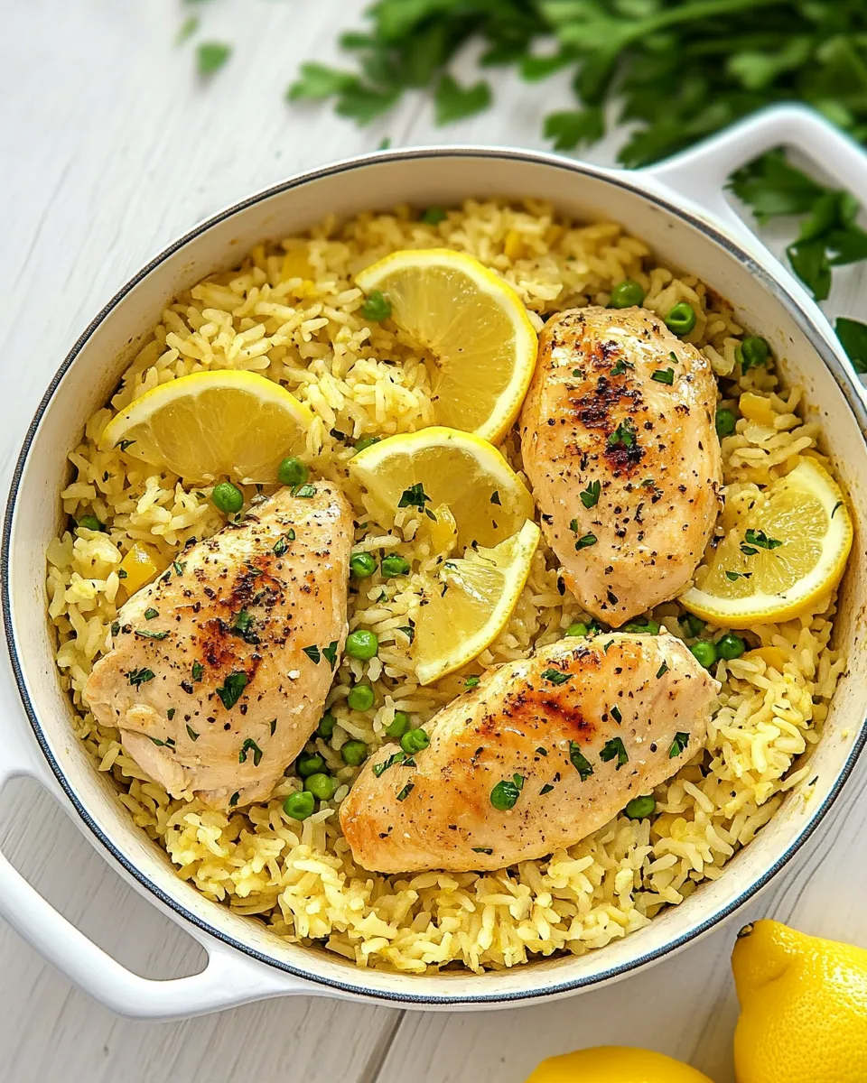 Savory Lemon Parmesan Chicken and Rice shot