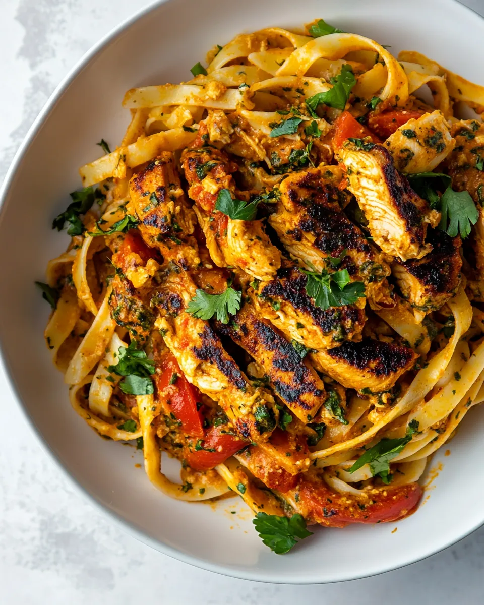 Savory Lighter Creamy Cajun Chicken Pasta. recipe photo
