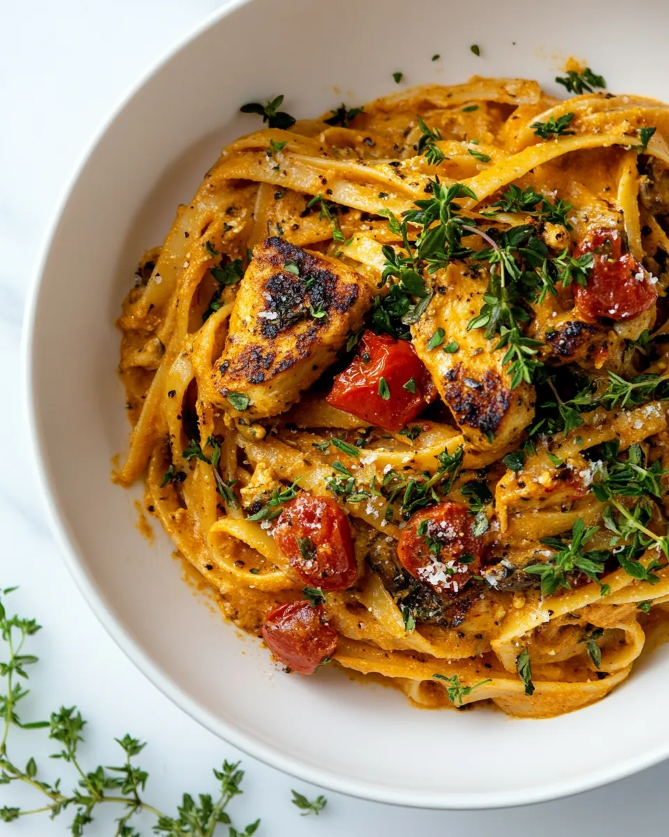 Simple Lighter Creamy Cajun Chicken Pasta. picture