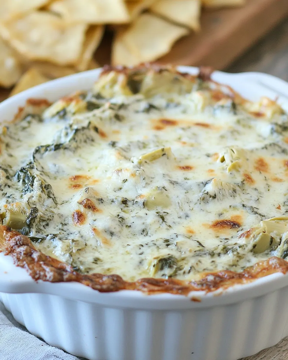 Homemade Lighter Spinach and Artichoke Dip photo