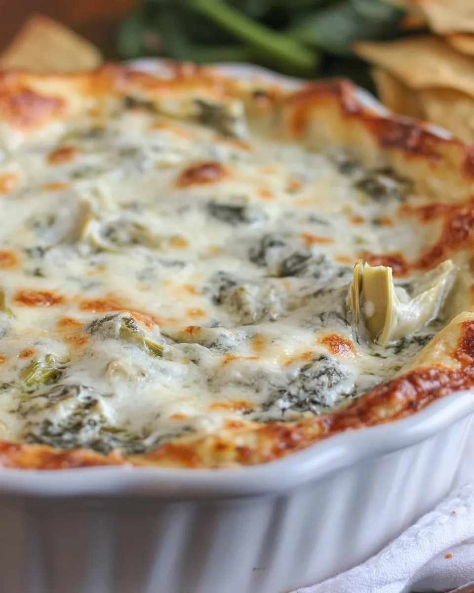 Easy Lighter Spinach and Artichoke Dip recipe photo