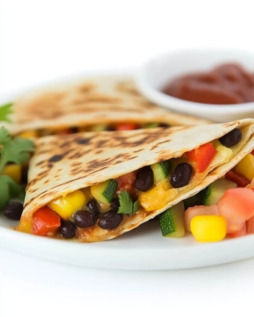 Homemade Loaded Black Bean Quesadilla with Veggies photo
