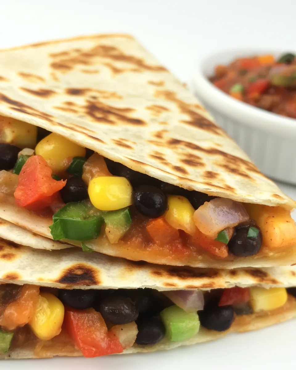 Easy Loaded Black Bean Quesadilla with Veggies recipe photo
