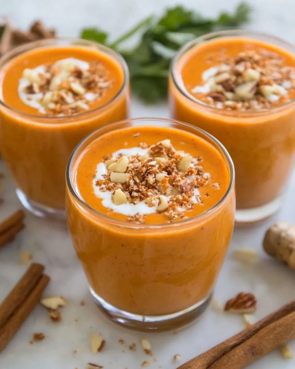 Healthy Low-Carb Carrot Cake Smoothie shot