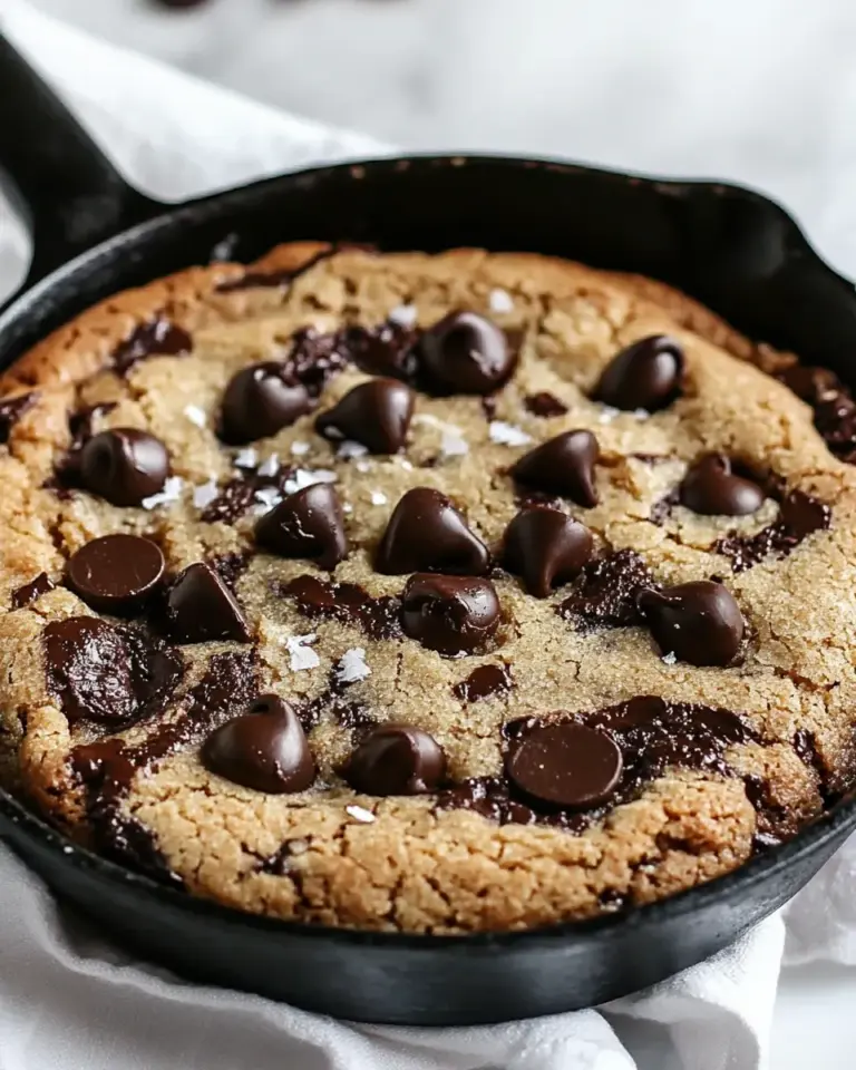 Homemade Low Carb Browned Butter Skillet Chocolate Chip Cookie photo