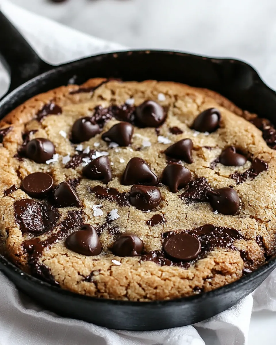 Homemade Low Carb Browned Butter Skillet Chocolate Chip Cookie photo