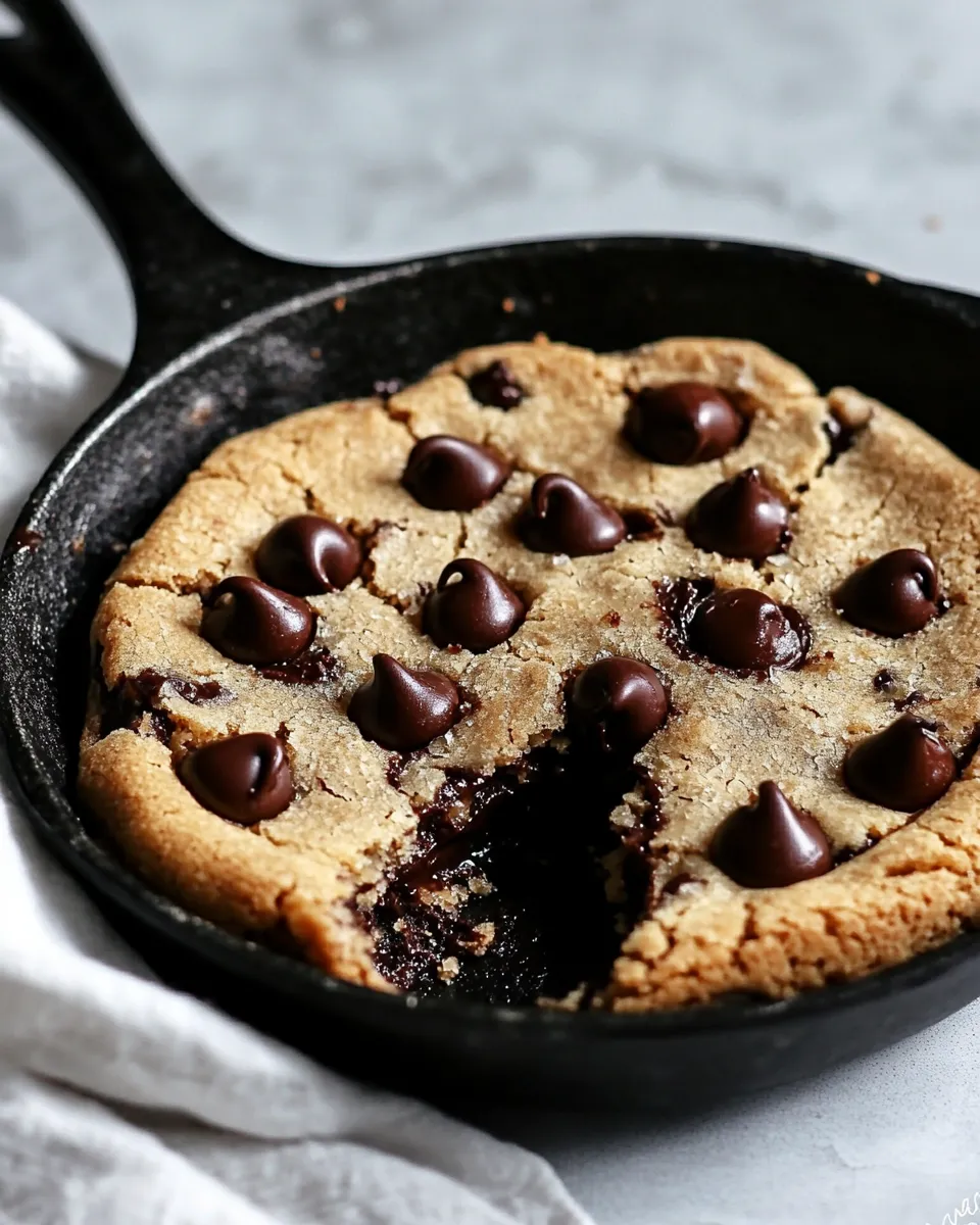 Easy Low Carb Browned Butter Skillet Chocolate Chip Cookie recipe photo