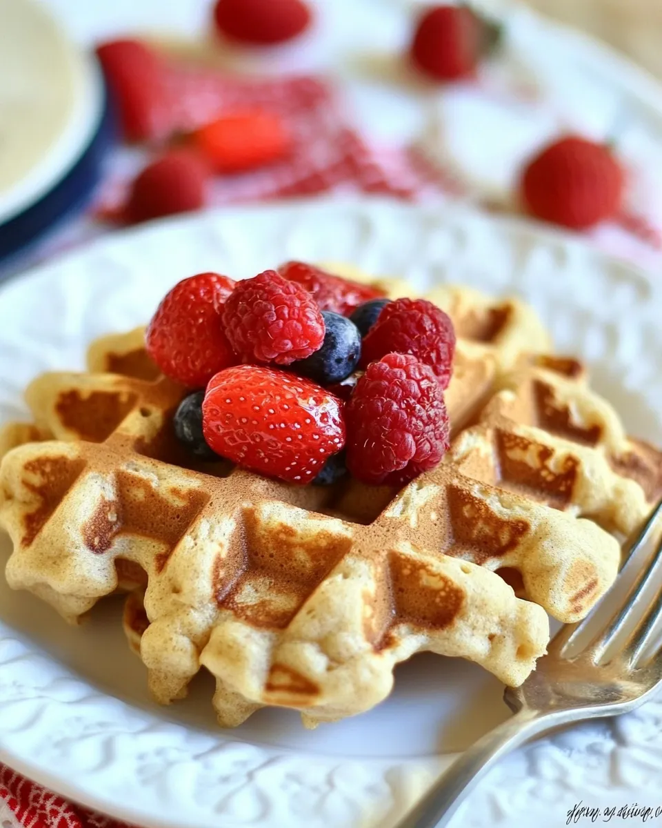 Homemade Low Carb Waffles with Protein Powder and Almond Flour photo