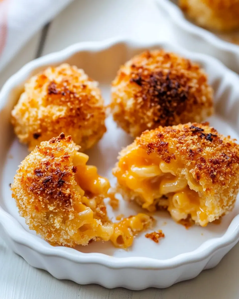 Easy Macaroni and Cheese Baked Cheese Balls food shot