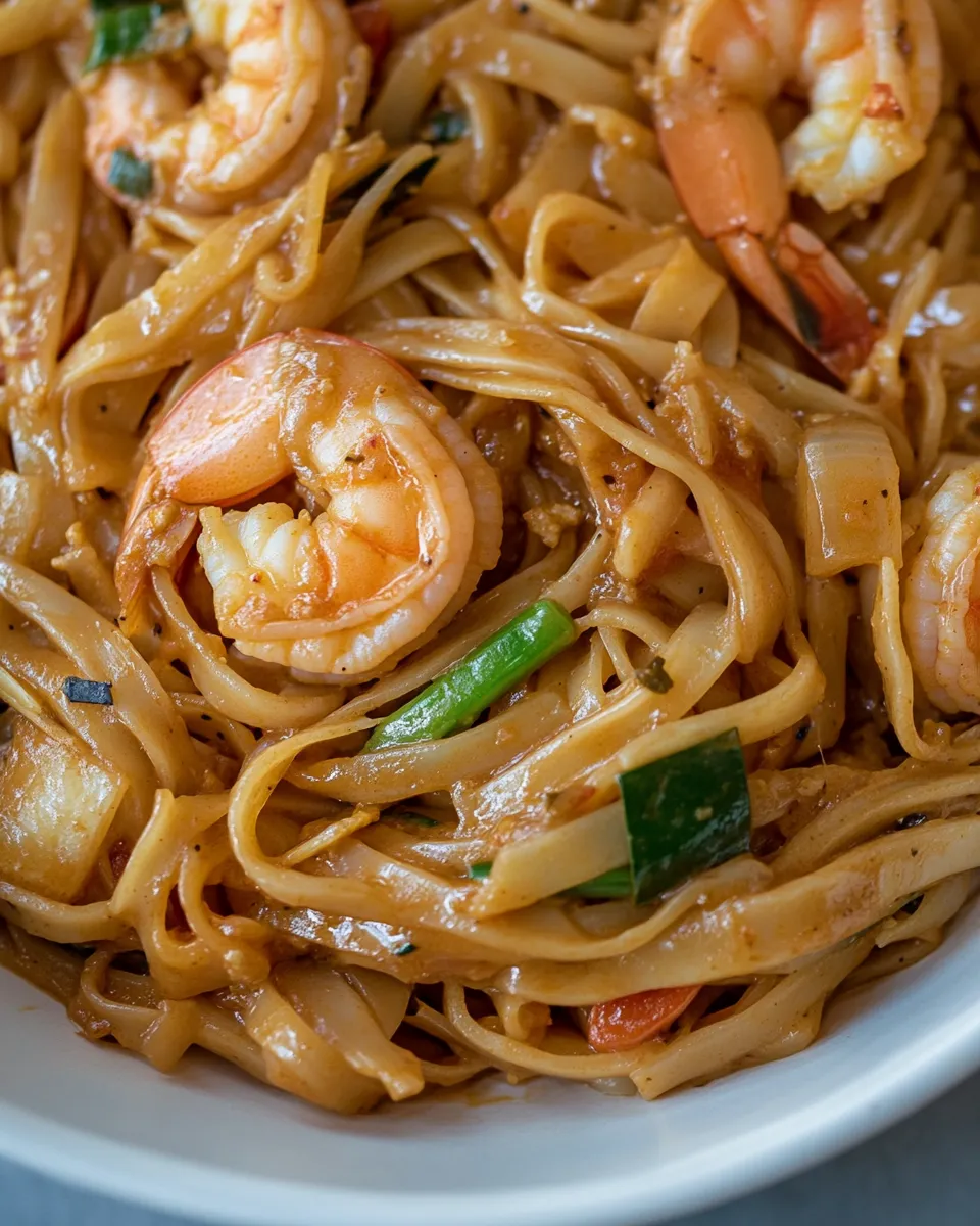Homemade Macro Friendly Red Curry Noodles with Shrimp photo