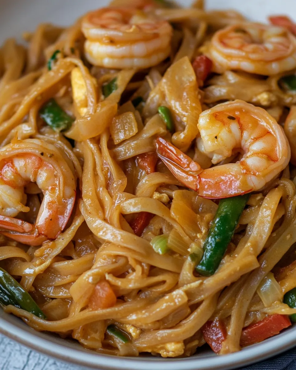 Easy Macro Friendly Red Curry Noodles with Shrimp recipe photo