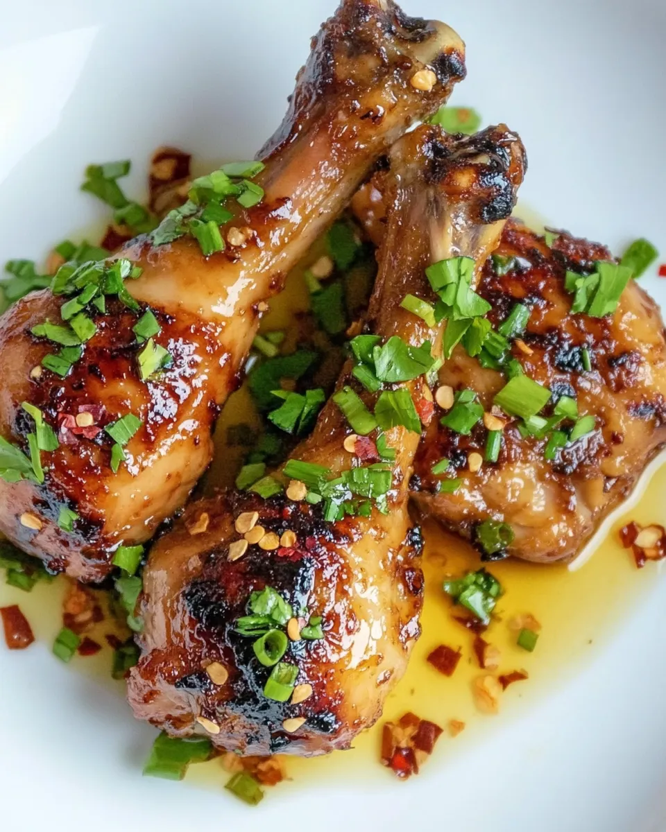 Savory Marinated ChickenDrumsticks with Honey, Garlic & Soy Sauce shot