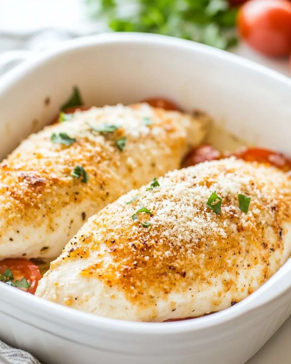 Savory Mayo Parmesan Chicken Bake dish photo