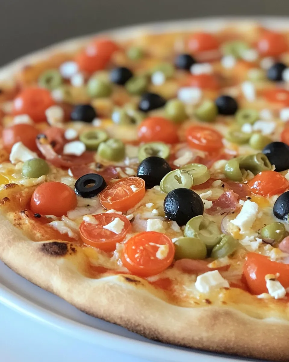 Tasty Mediterranean Pizza shot