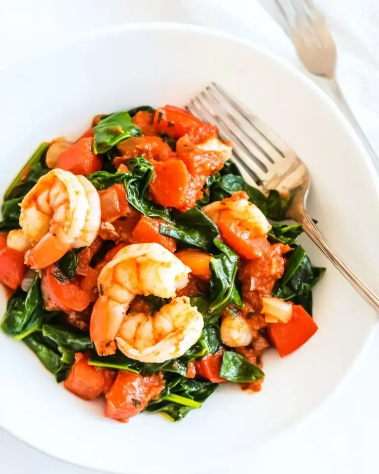 Homemade Mediterranean Shrimp with Spinach photo