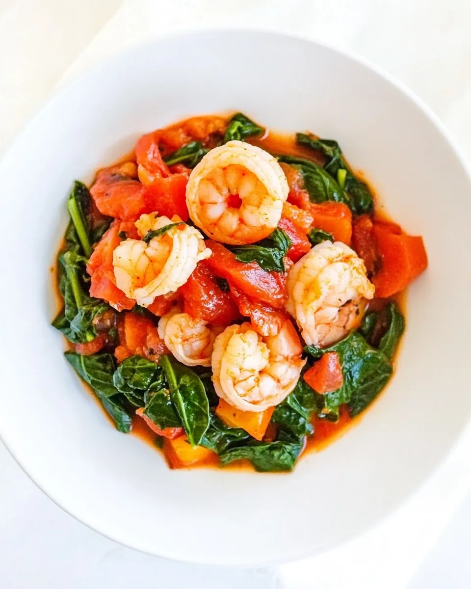 Delicious Mediterranean Shrimp with Spinach image