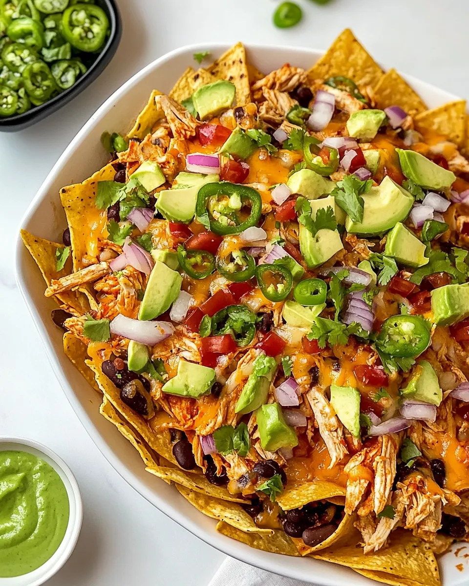 Delicious Mexican Chicken Nachos shot