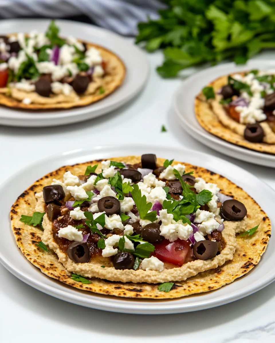 Easy Middle Eastern Tostadas with Hummus recipe photo