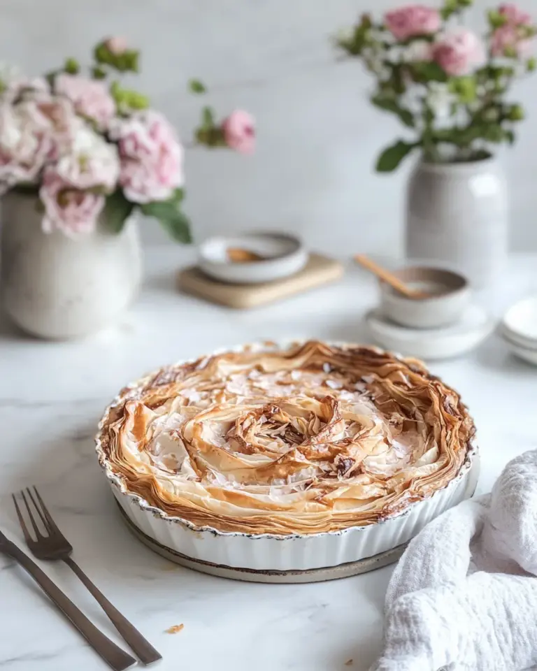 Homemade Milk Tart Ruffled Phyllo Pie Recipe photo
