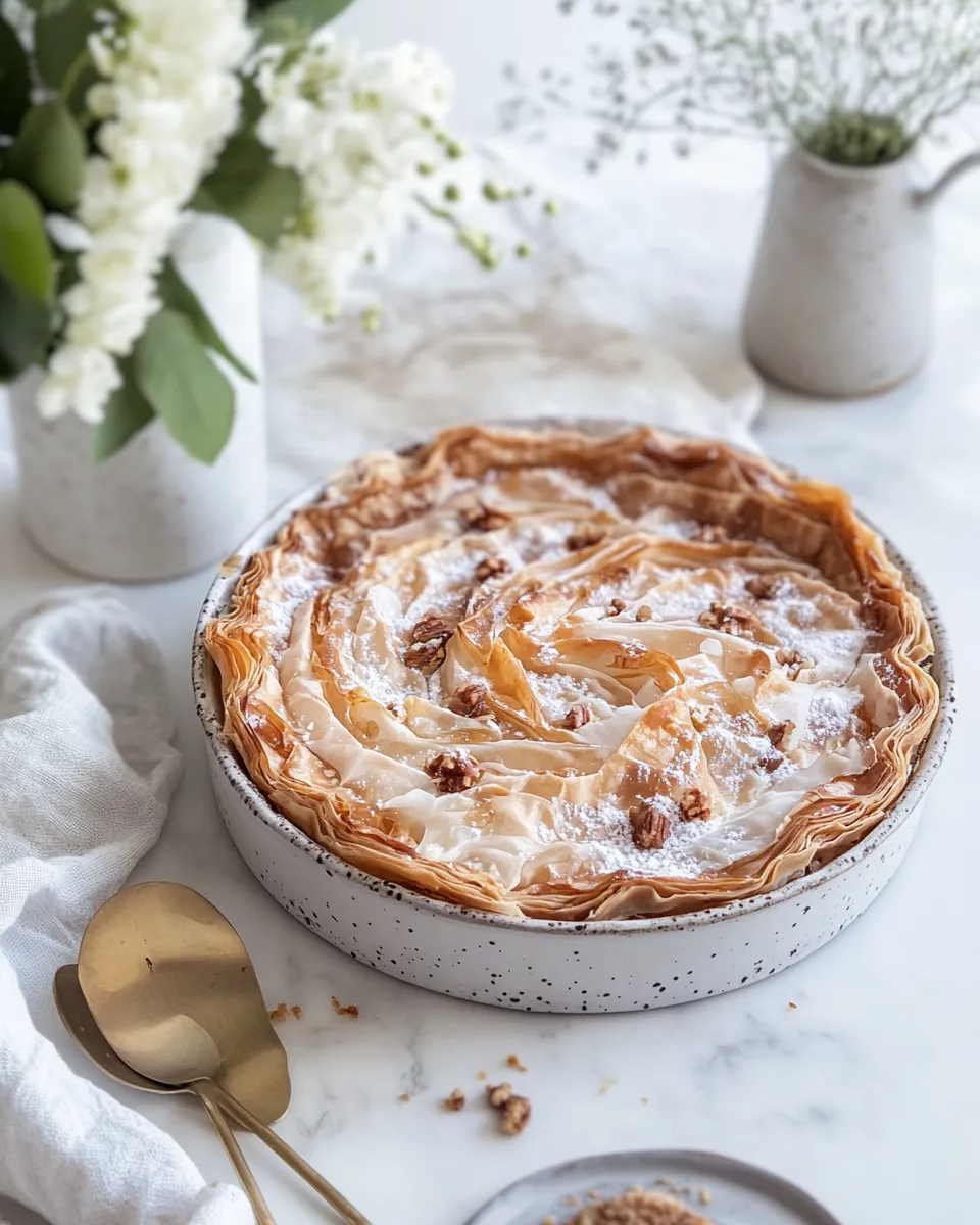 Classic Milk Tart Ruffled Phyllo Pie Recipe image
