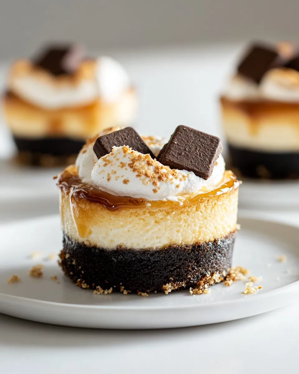 Delicious Mini Smores Cheesecakes image