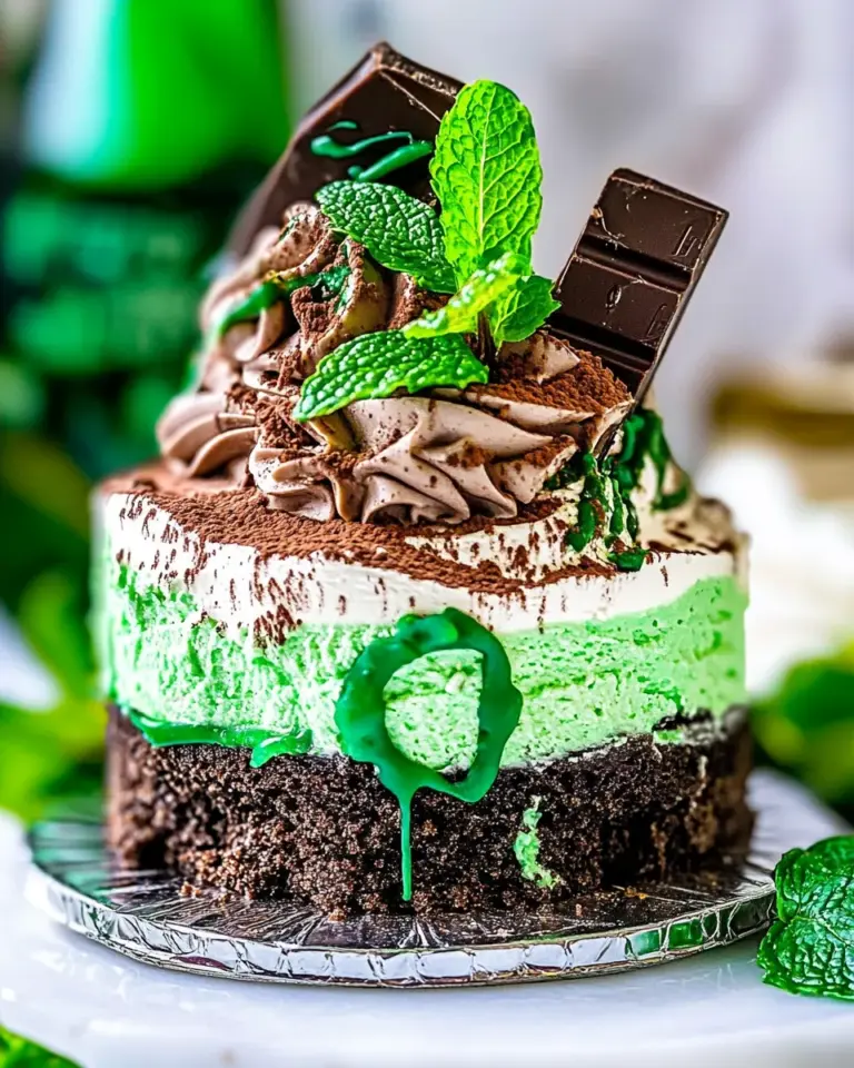 Homemade Mint Chocolate Cheesecake photo