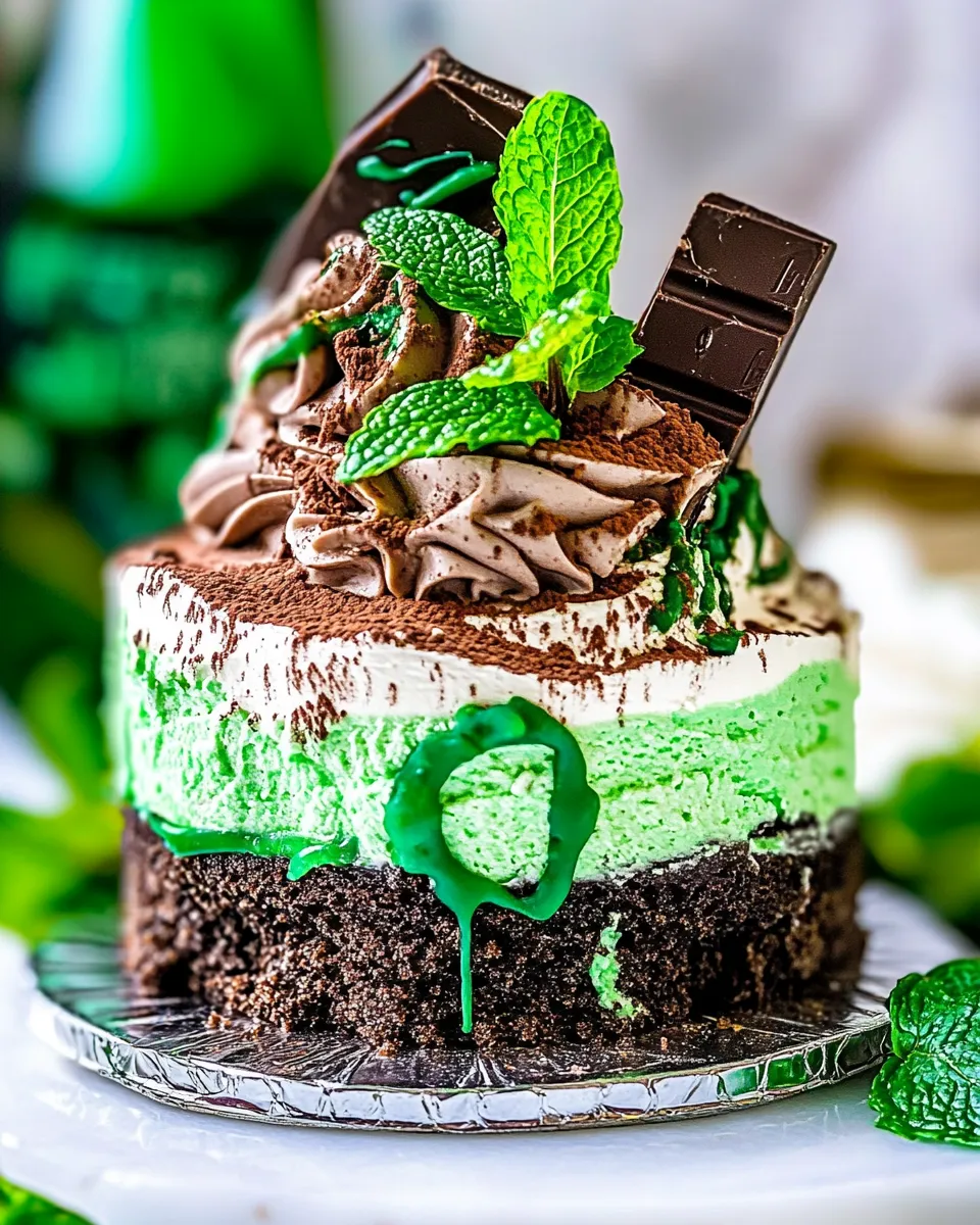 Homemade Mint Chocolate Cheesecake photo