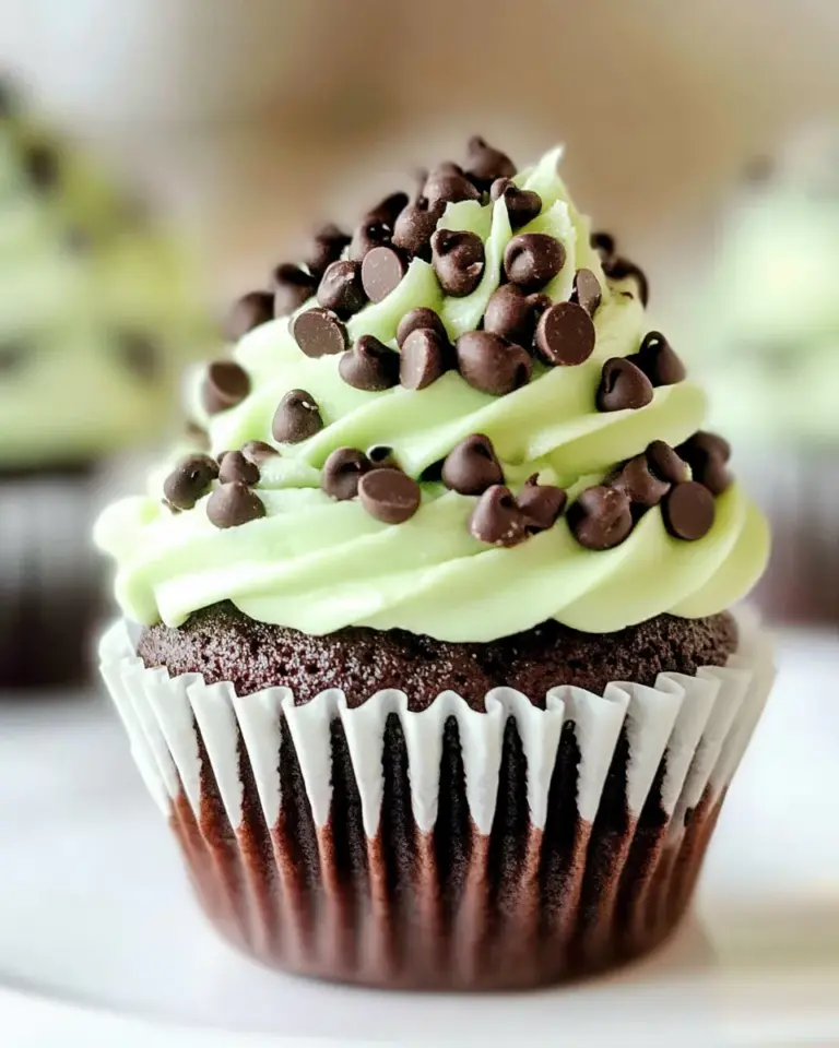 Homemade Mint Chocolate Chip Cupcakes photo