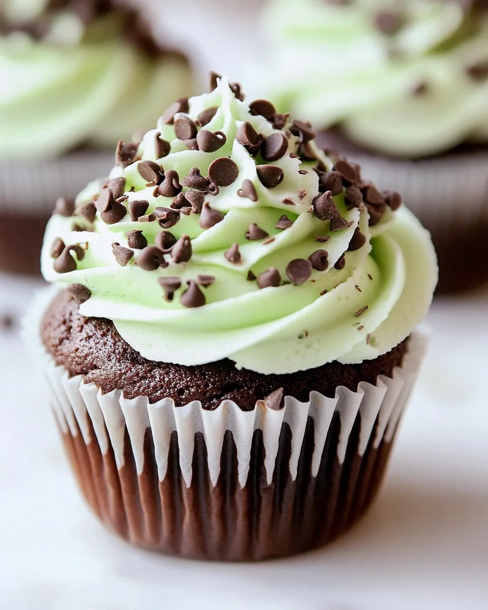 Quick Mint Chocolate Chip Cupcakes image