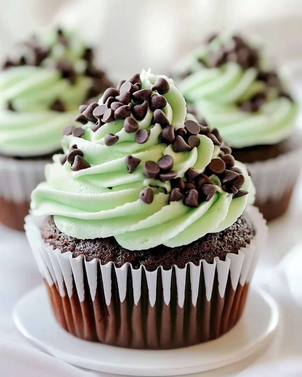 Delicious Mint Chocolate Chip Cupcakes recipe photo