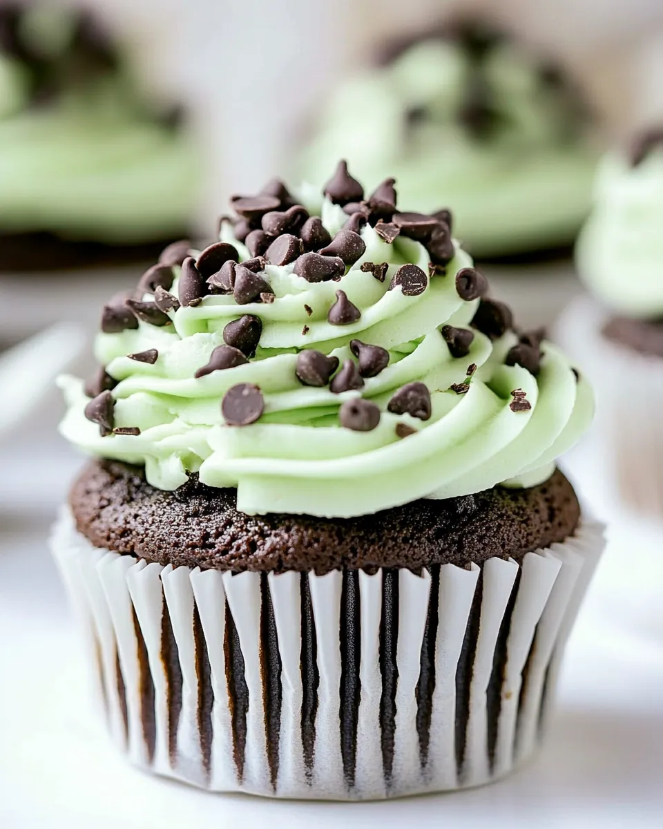 Tasty Mint Chocolate Chip Cupcakes shot