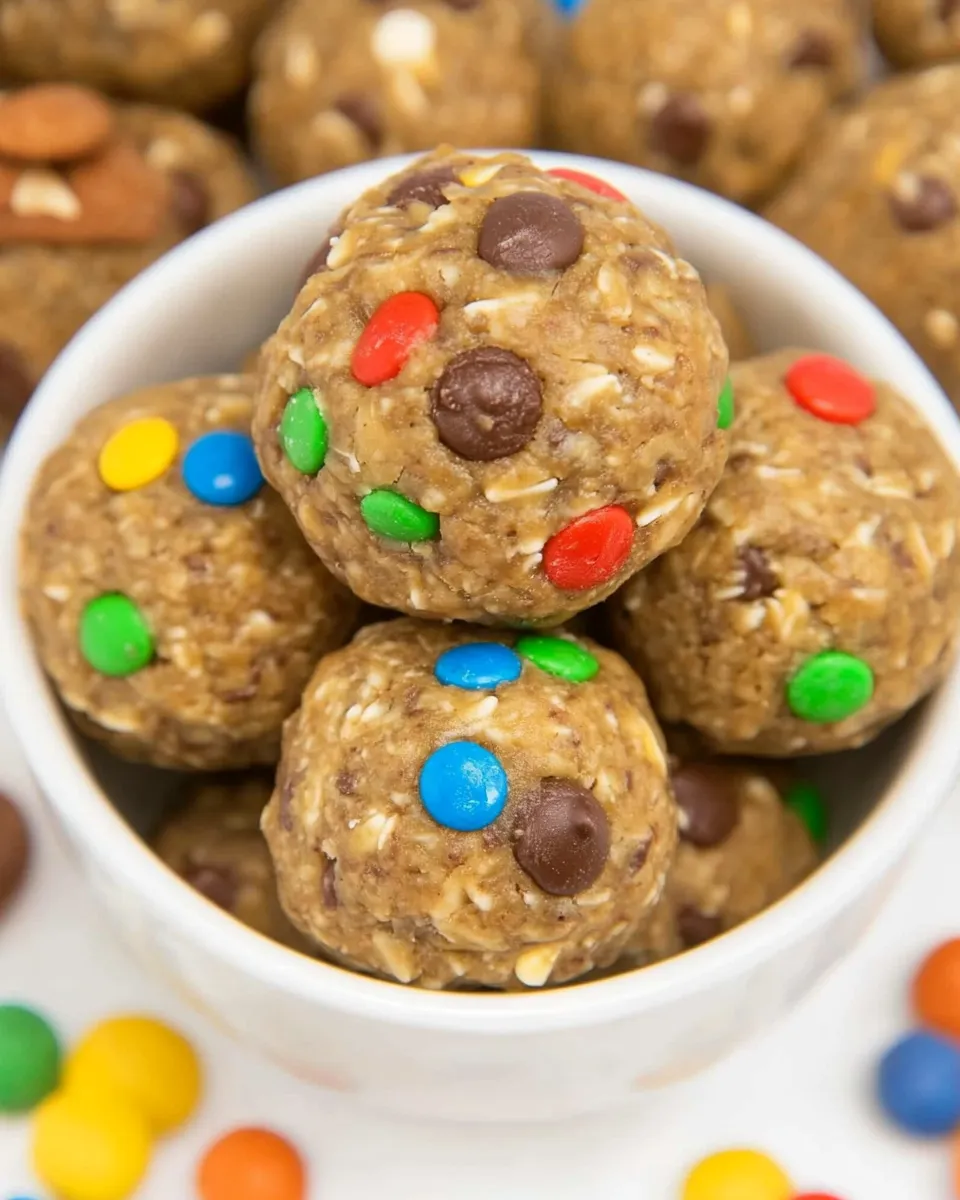 Easy Monster Cookie Energy Balls (No Bake!) recipe photo