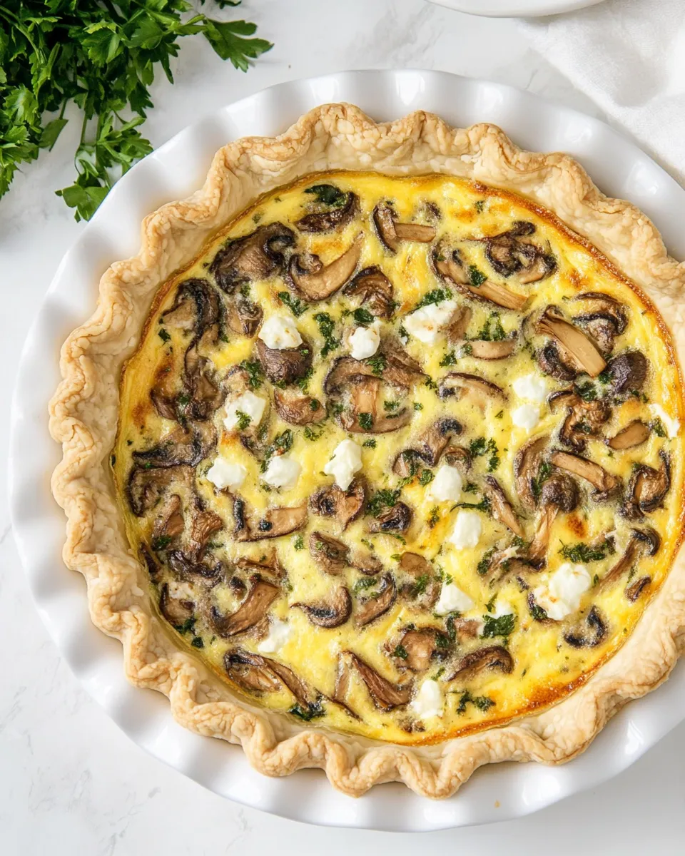 Homemade Mushroom and Goat Cheese Quiche photo
