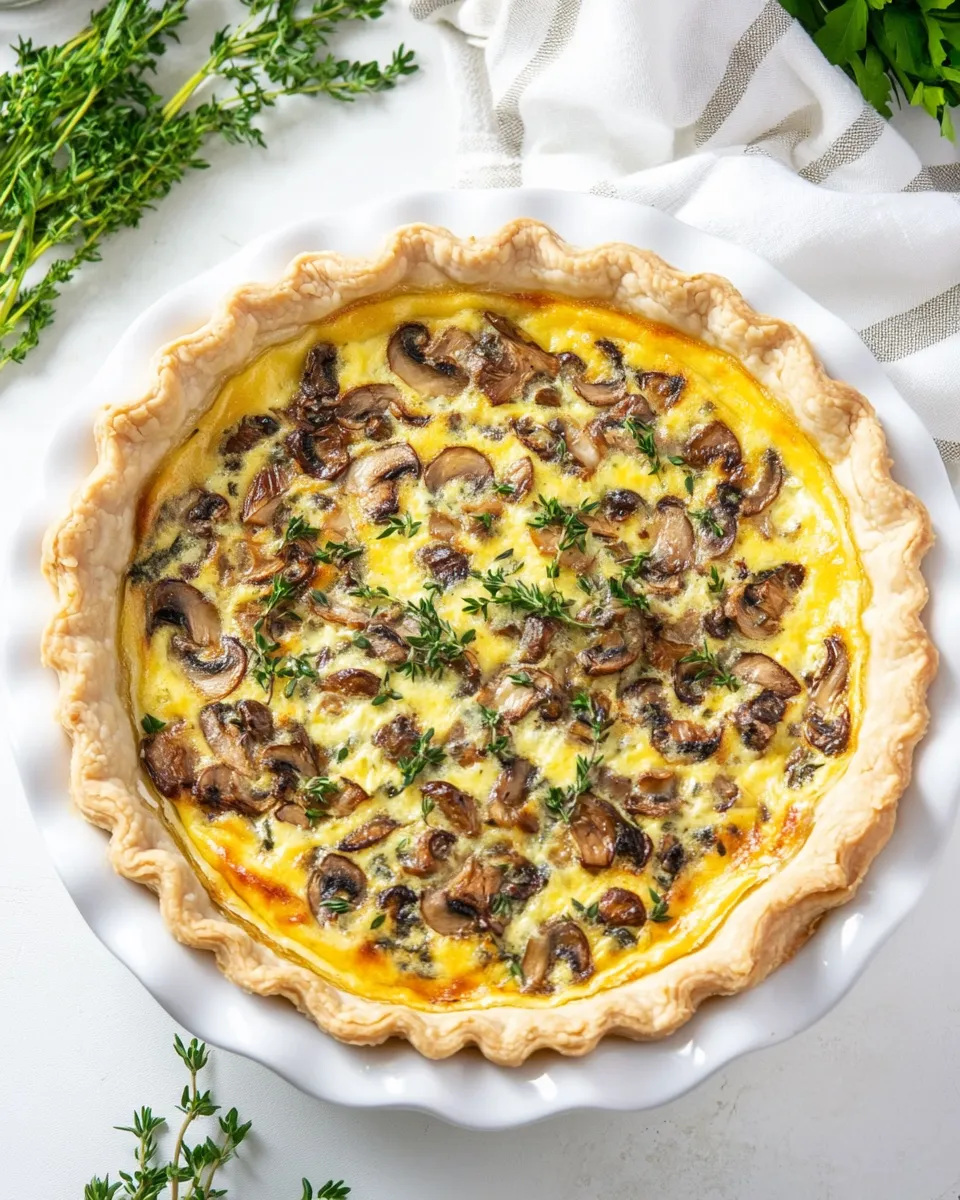 Easy Mushroom and Goat Cheese Quiche dish photo