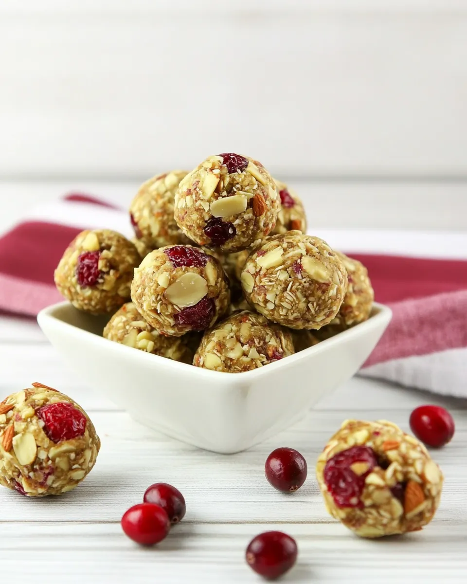 Easy No-Bake Almond Cranberry Energy Balls photo