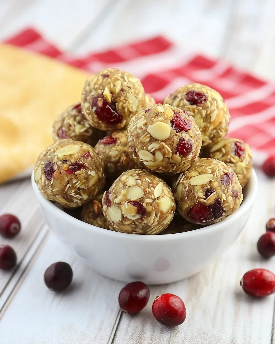 Delicious No-Bake Almond Cranberry Energy Balls recipe photo