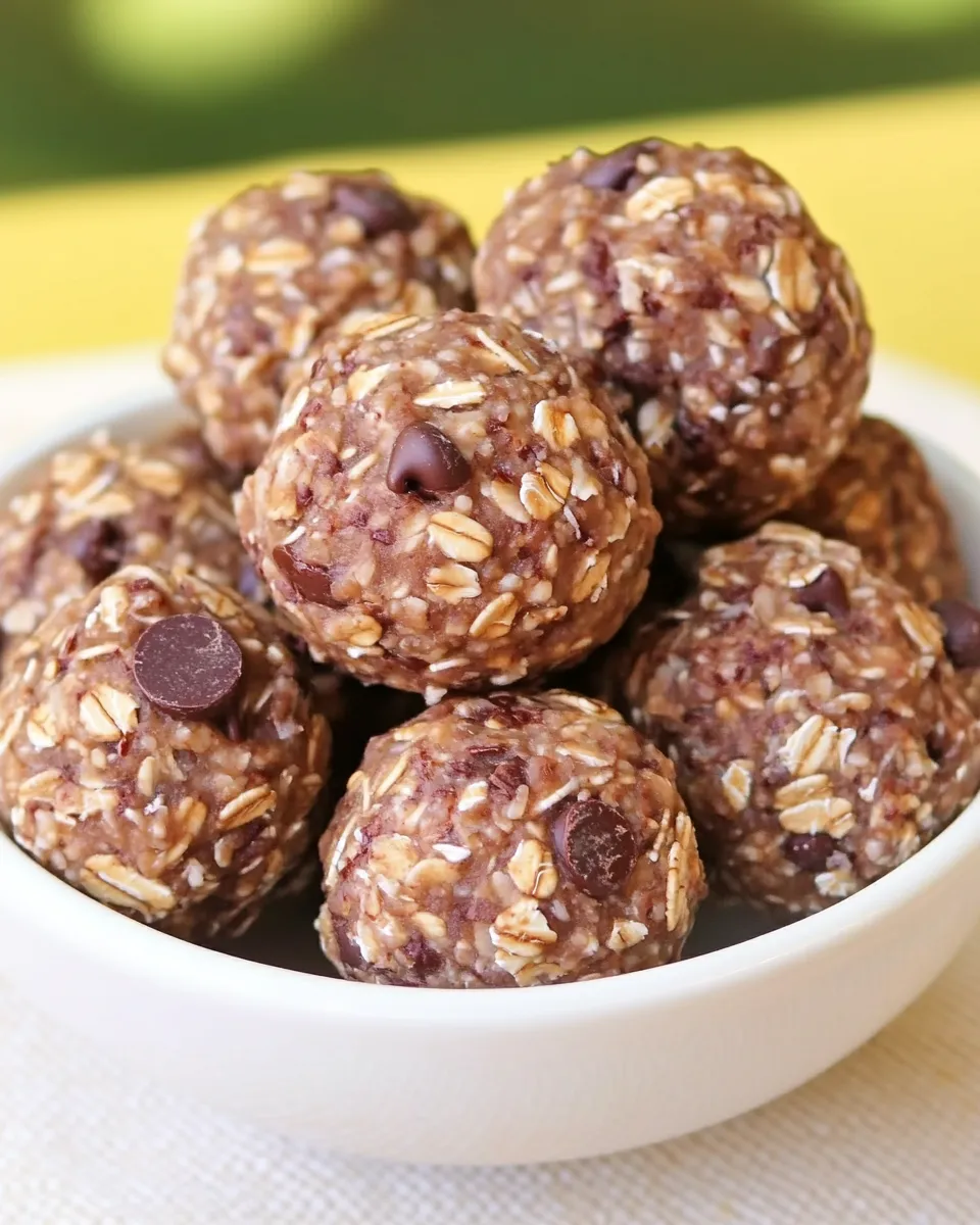 Quick No-Bake Oatmeal Chocolate Chip Energy Bites shot