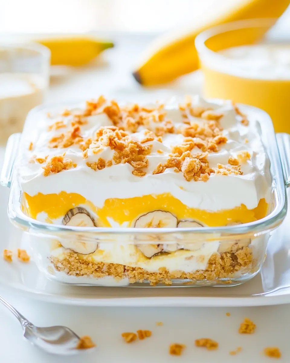 Quick No Bake Banana Pudding Dessert shot