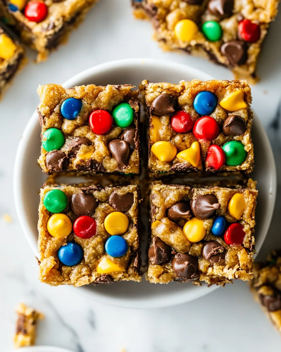 Homemade No Bake Monster Cookie Bars photo