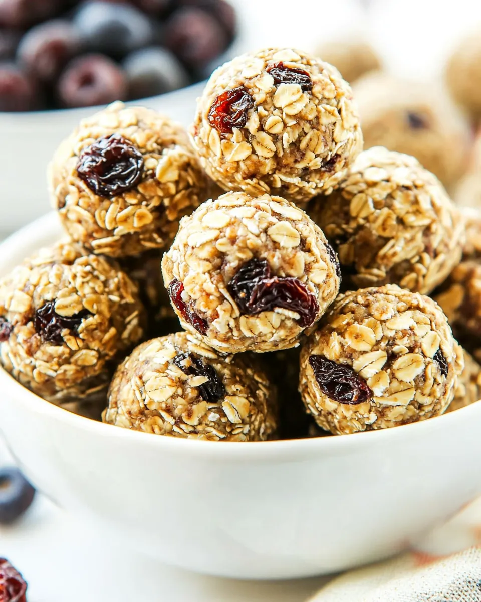 Classic No Bake Oatmeal Raisin Energy Balls Recipe image