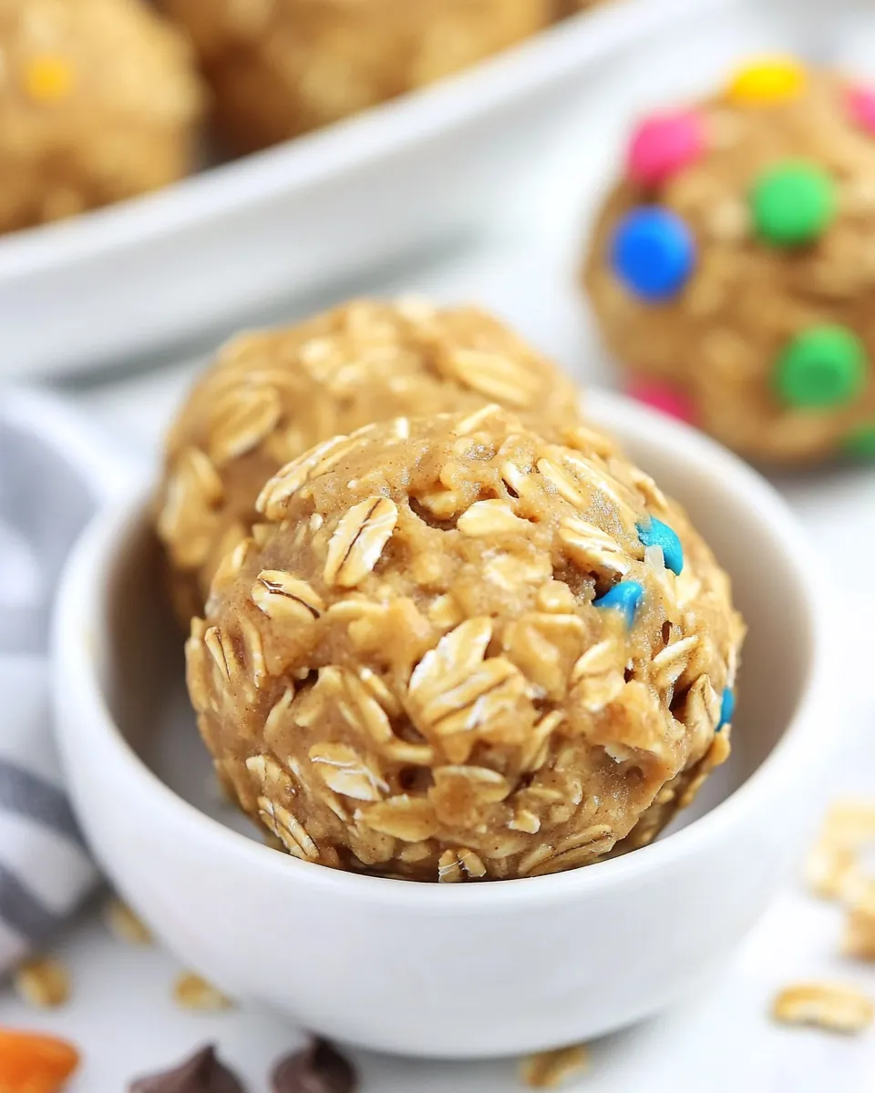 Healthy No Bake Peanut Butter Oatmeal Cookie Balls recipe photo