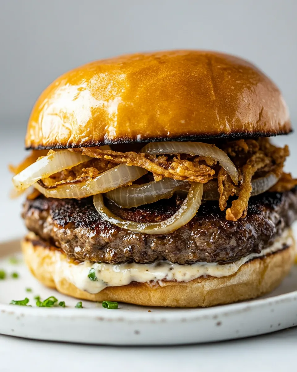 Easy Oklahoma Fried Onion Burgers shot