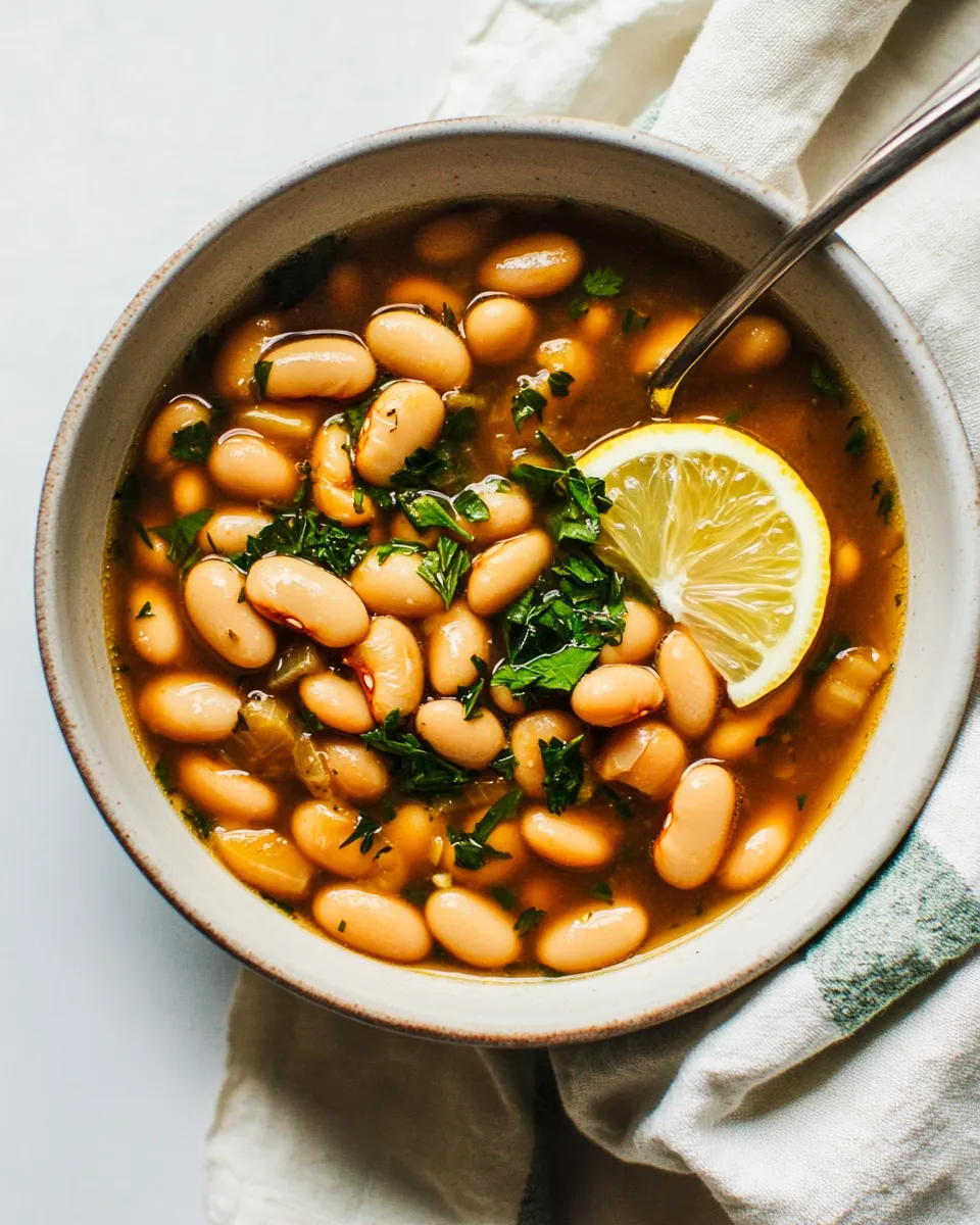 Healthy One-Pot Brothy Beans with Herbs & Lemon recipe photo