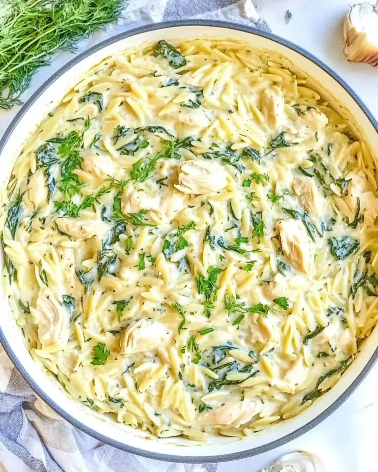 Easy One Pot Spinach Artichoke Chicken Orzo photo